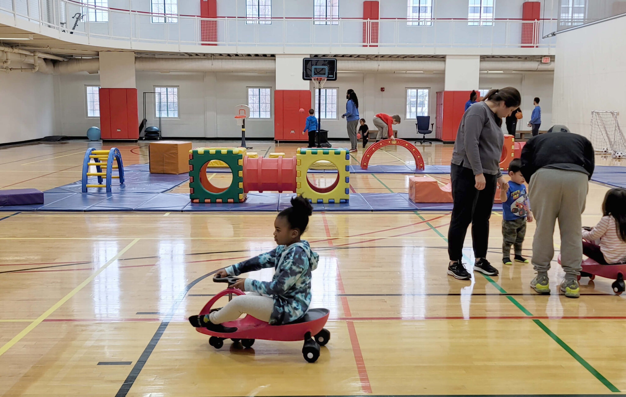 Kids playing in the Y gym.