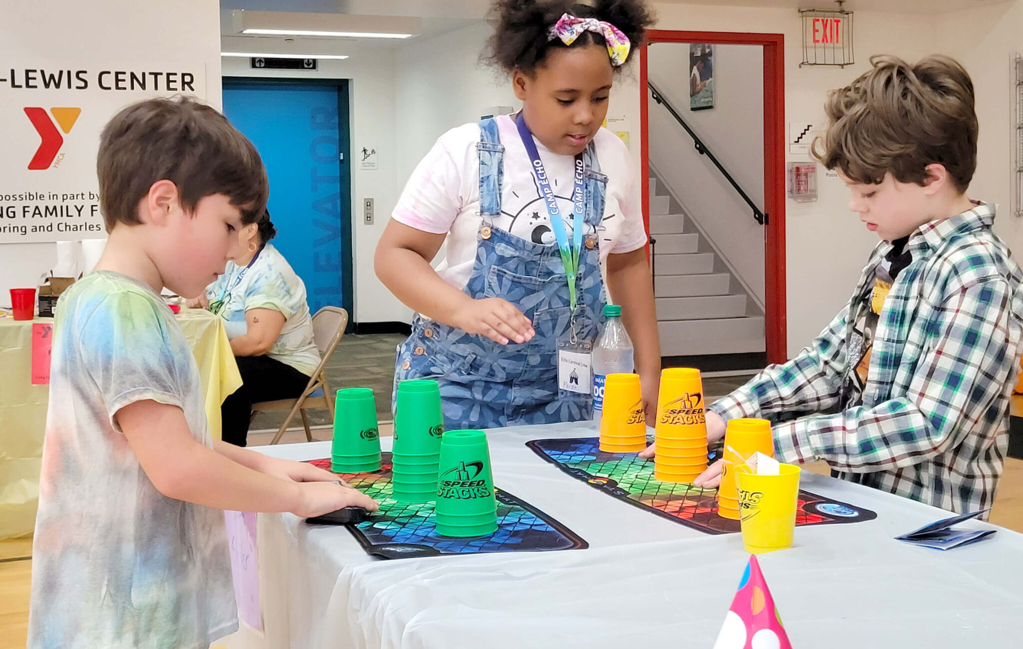 A group of kids preparing to play a game