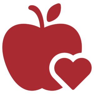 healthy food icon of an apple and heart