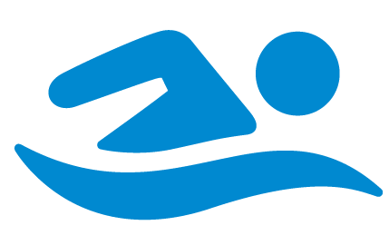 swimming blue icon of swimming
