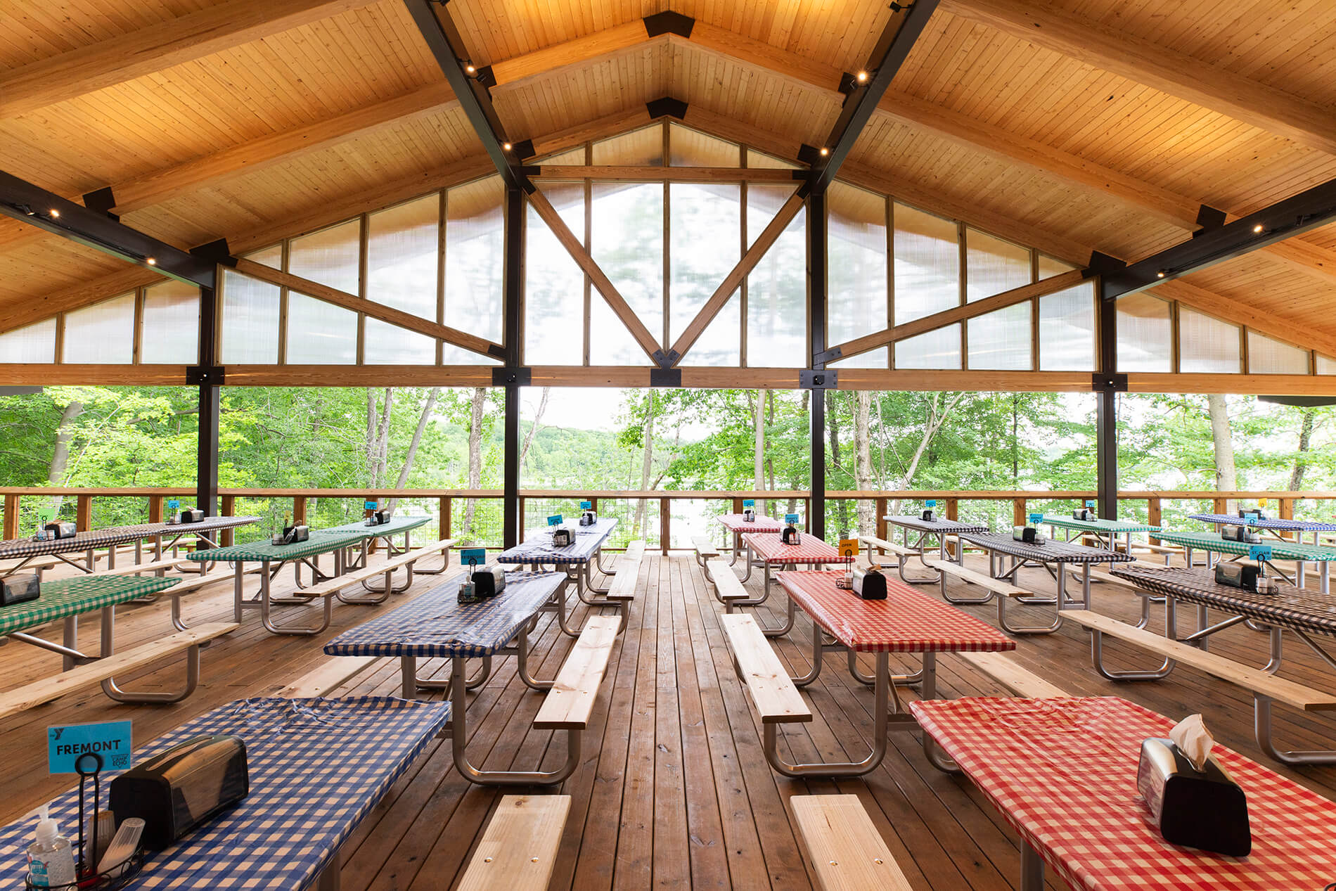 A wide angle view of the new Dining Hall deck.