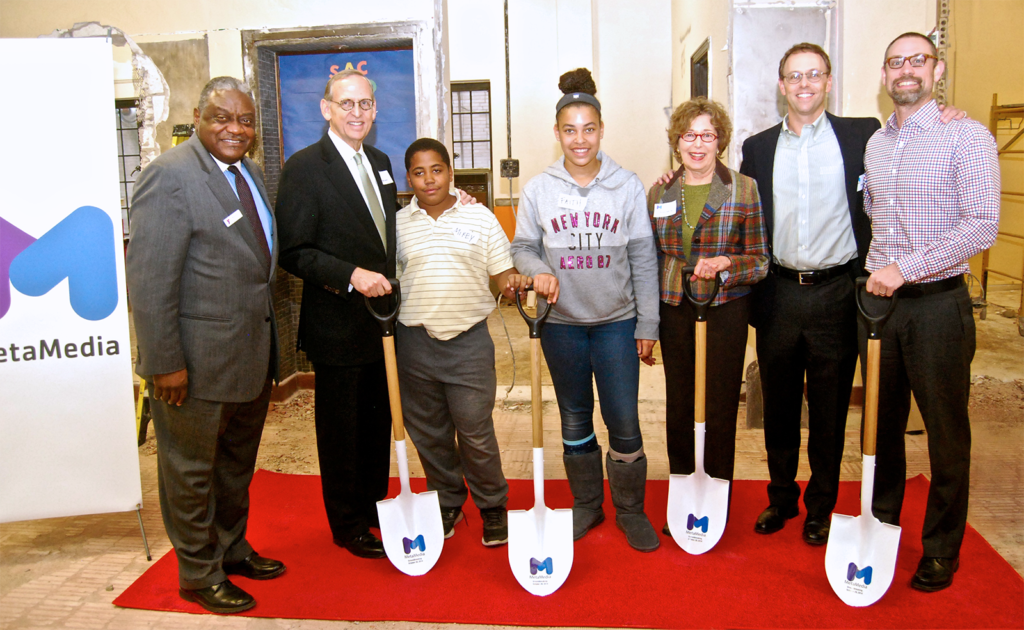 Mark Dennis with supporters who attended the MetaMedia groundbreaking ceremony.