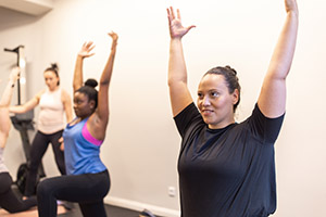 Friends receiving small group personal training
